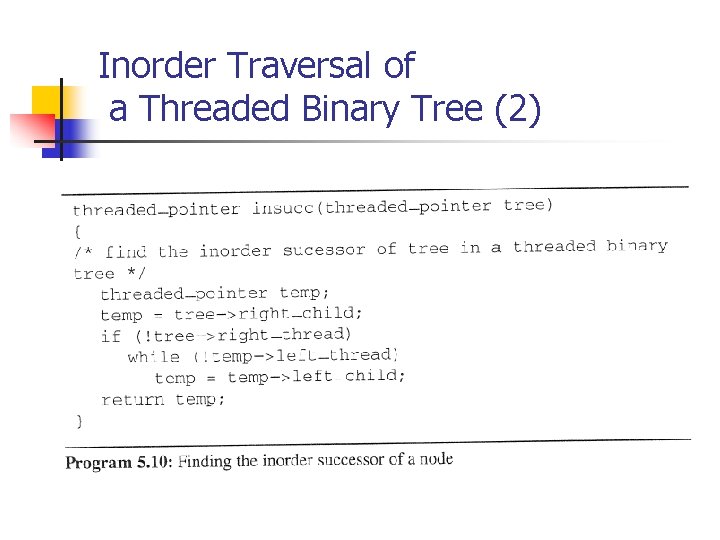 Inorder Traversal of a Threaded Binary Tree (2) 