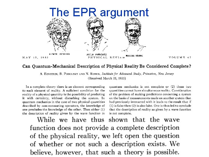 The EPR argument 