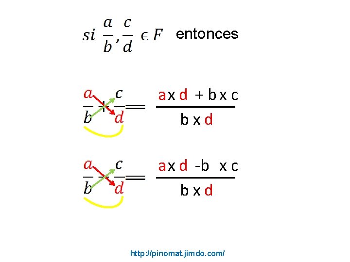 entonces ax d + b x c bxd a x d -b x c