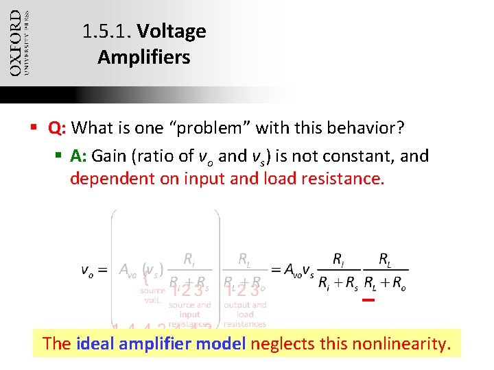 1. 5. 1. Voltage Amplifiers § Q: What is one “problem” with this behavior?