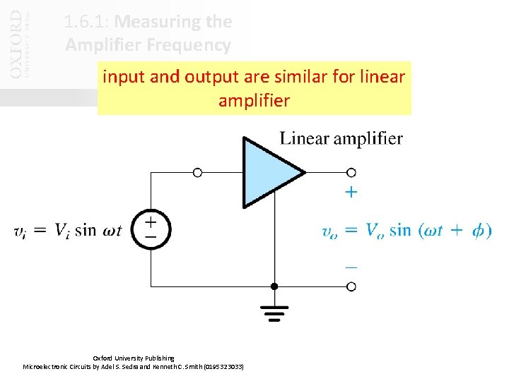 1. 6. 1: Measuring the Amplifier Frequency Response input and output are similar for