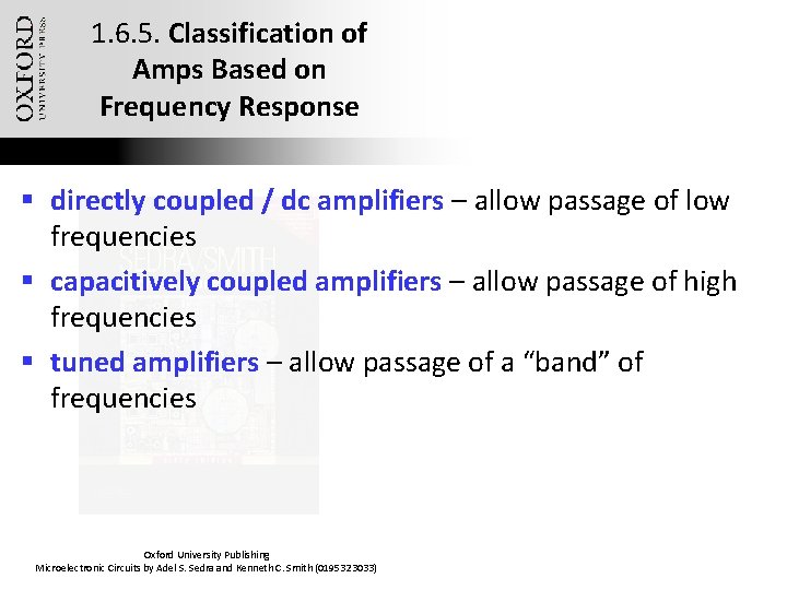 1. 6. 5. Classification of Amps Based on Frequency Response § directly coupled /