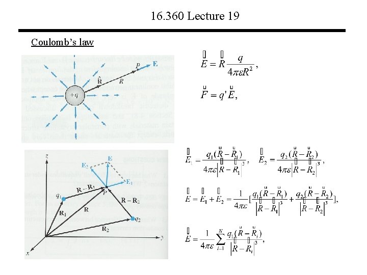 16. 360 Lecture 19 Coulomb’s law 