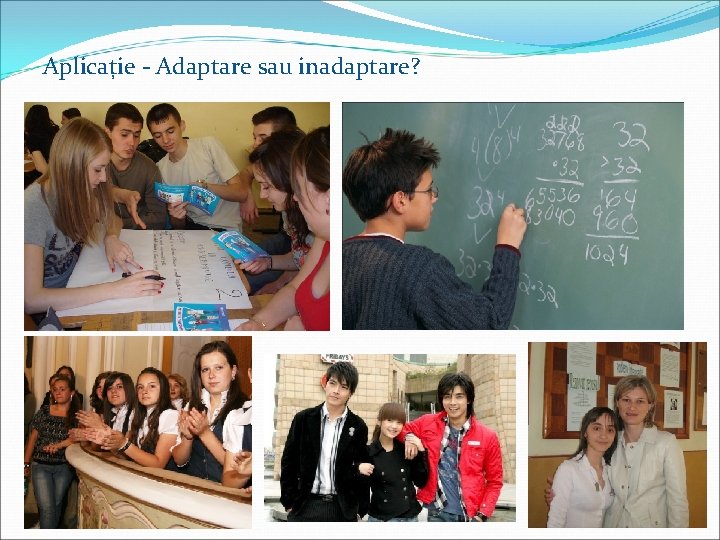 Aplicație - Adaptare sau inadaptare? 
