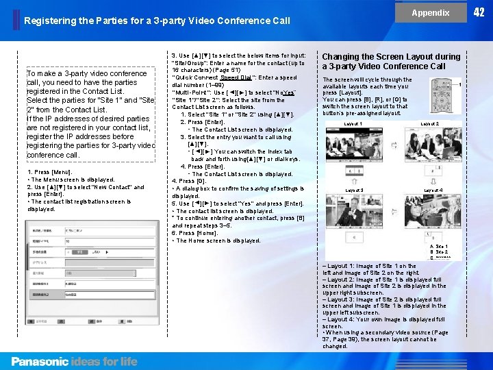 Appendix Registering the Parties for a 3 -party Video Conference Call ▲ ▲ The Appendix Registering the Parties for a 3 -party Video Conference Call ▲ ▲ The