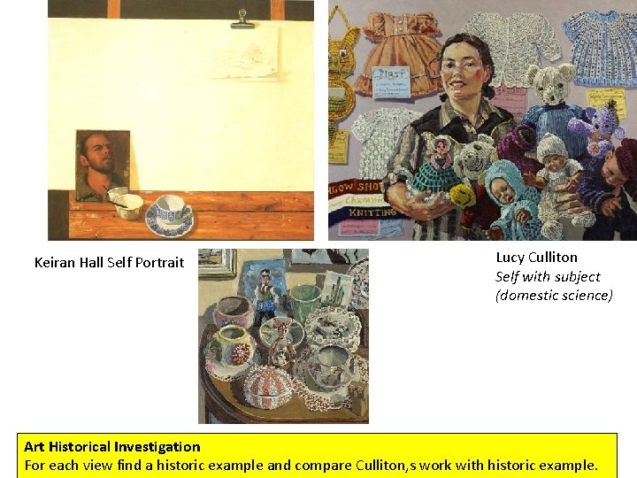Keiran Hall Self Portrait Lucy Culliton Self with subject (domestic science) Art Historical Investigation