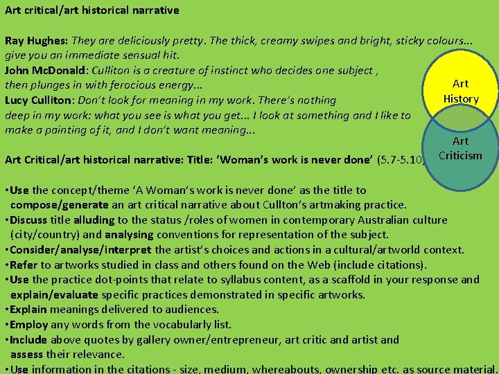 Art critical/art historical narrative Ray Hughes: They are deliciously pretty. The thick, creamy swipes