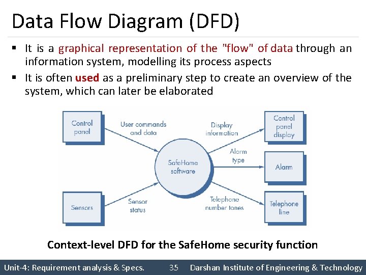 Data Flow Diagram (DFD) § It is a graphical representation of the "flow" of