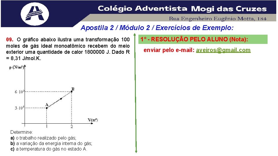 Apostila 2 / Módulo 2 / Exercícios de Exemplo: 09. O gráfico abaixo ilustra Apostila 2 / Módulo 2 / Exercícios de Exemplo: 09. O gráfico abaixo ilustra