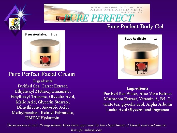 PURE PERFECT Pure Perfect Body Gel Sizes Available: 2 oz Sizes Available: 4 oz