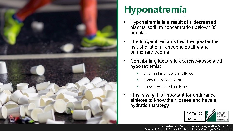 Hyponatremia • Hyponatremia is a result of a decreased plasma sodium concentration below 135