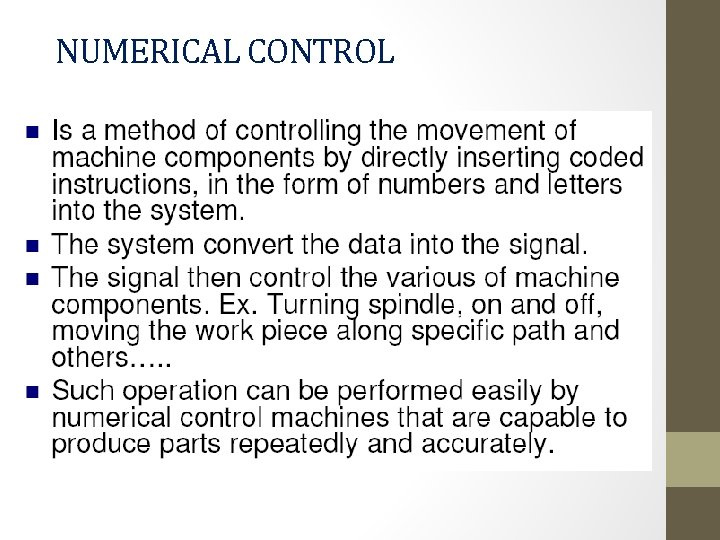 NUMERICAL CONTROL 