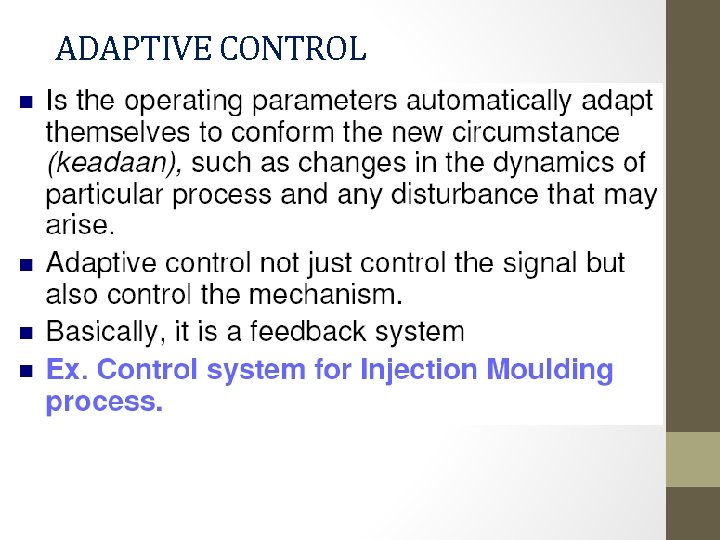 ADAPTIVE CONTROL 