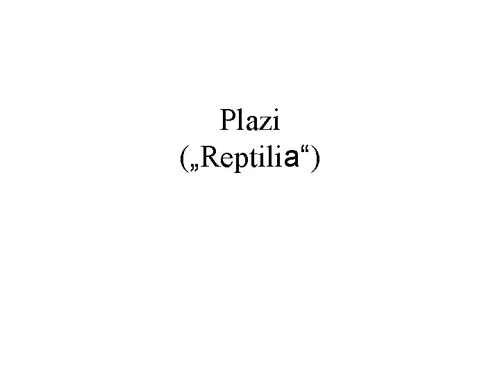 Plazi („Reptilia“) 