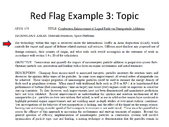 Red Flag Example 3: Topic 