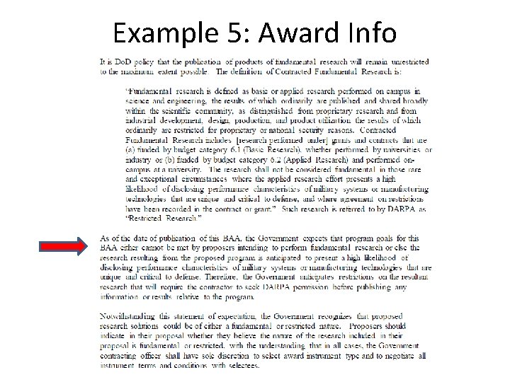 Example 5: Award Info 