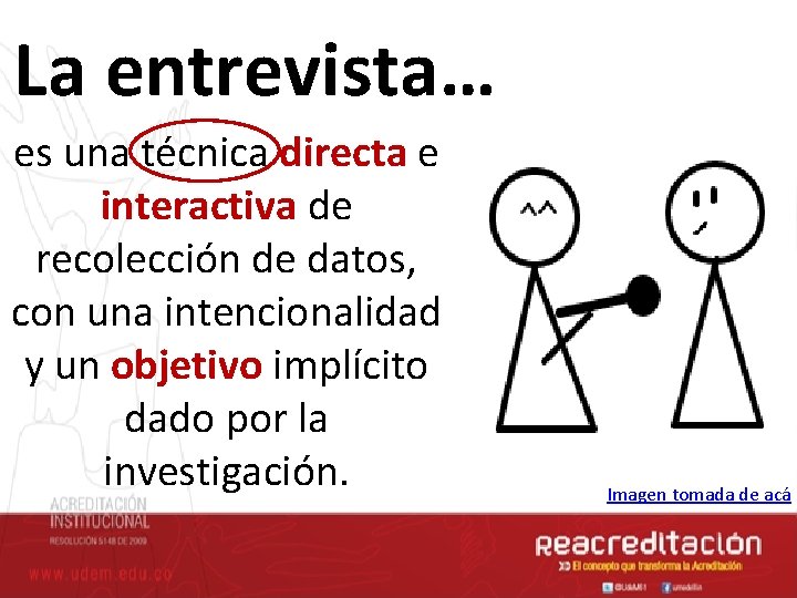 La entrevista… es una técnica directa e interactiva de recolección de datos, con una