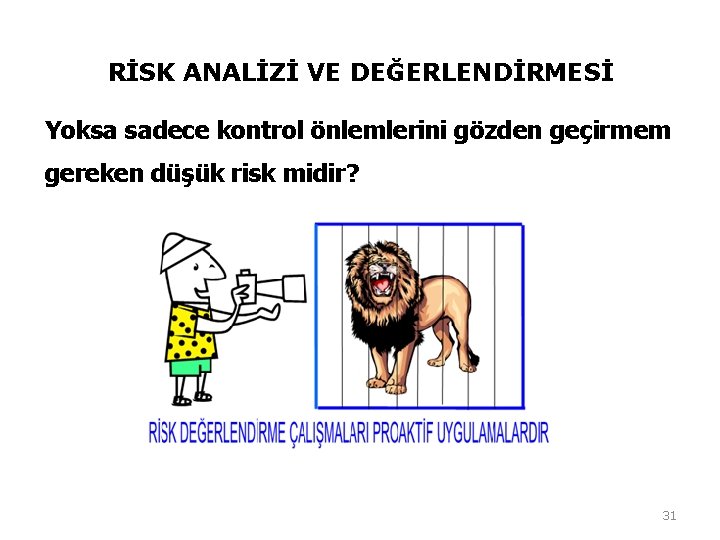 RİSK ANALİZİ VE DEĞERLENDİRMESİ Yoksa sadece kontrol önlemlerini gözden geçirmem gereken düşük risk midir? RİSK ANALİZİ VE DEĞERLENDİRMESİ Yoksa sadece kontrol önlemlerini gözden geçirmem gereken düşük risk midir?