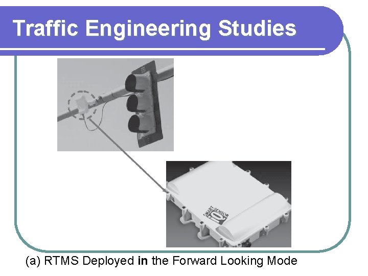 Traffic Engineering Studies (a) RTMS Deployed in the Forward Looking Mode 