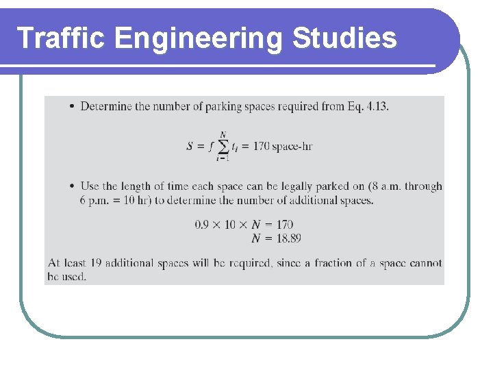 Traffic Engineering Studies 