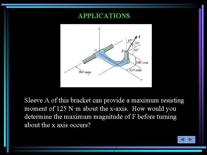 APPLICATIONS Sleeve A of this bracket can provide a maximum resisting moment of 125