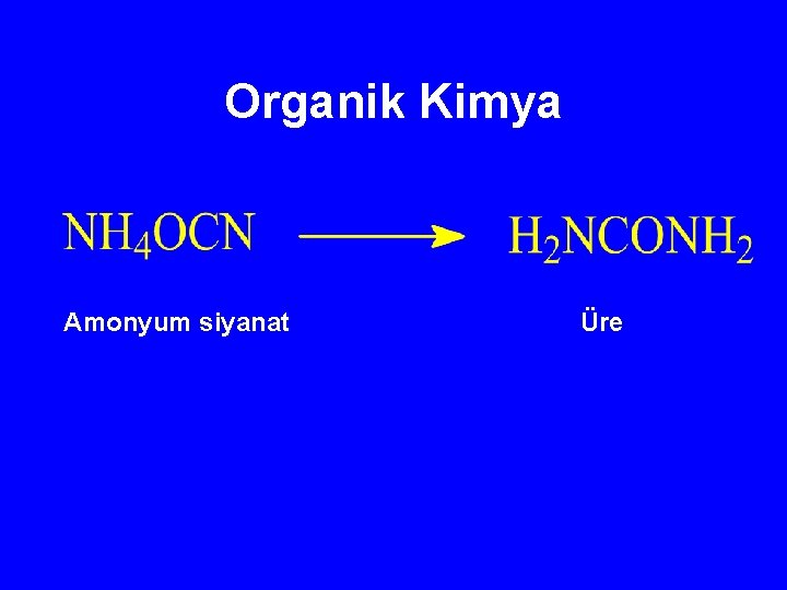 Organik Kimya Amonyum siyanat Üre 