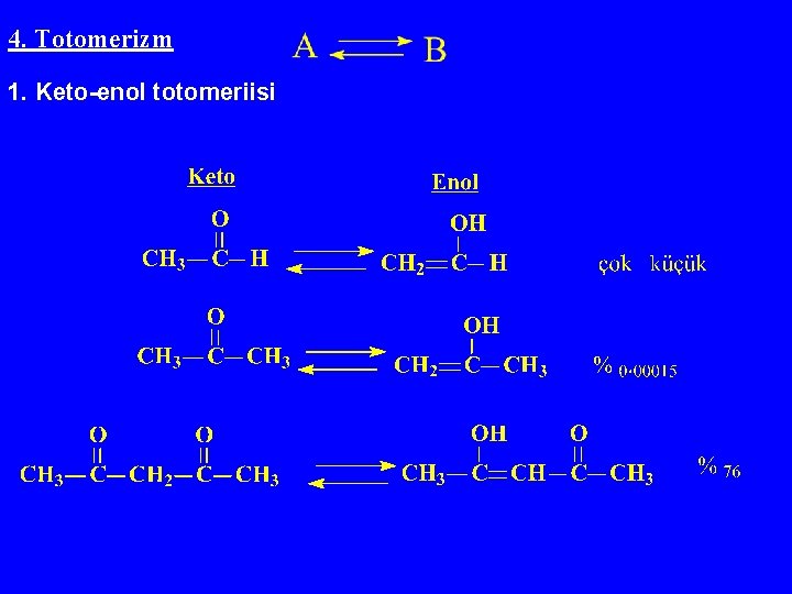 4. Totomerizm 1. Keto-enol totomeriisi 