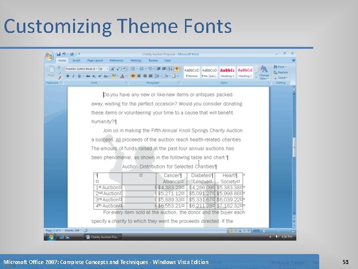 Customizing Theme Fonts Microsoft Office 2007: Complete Concepts and Techniques - Windows Vista Edition