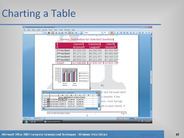 Charting a Table Microsoft Office 2007: Complete Concepts and Techniques - Windows Vista Edition