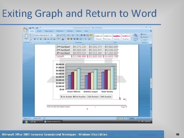 Exiting Graph and Return to Word Microsoft Office 2007: Complete Concepts and Techniques -