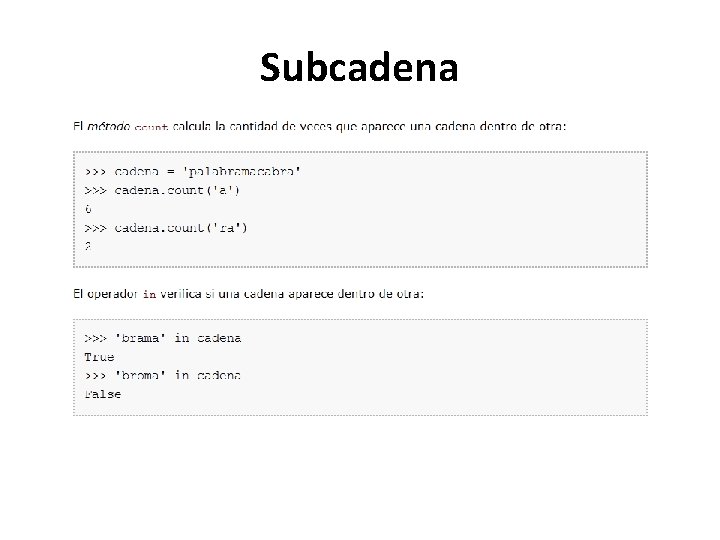 Subcadena Subcadena