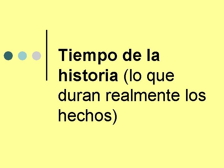 Tiempo de la historia (lo que duran realmente los hechos) 