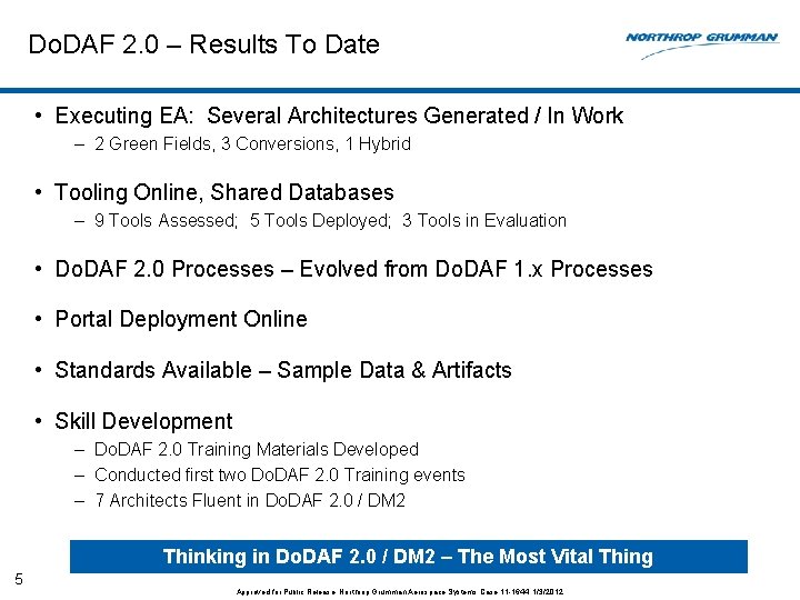 Do. DAF 2. 0 – Results To Date • Executing EA: Several Architectures Generated