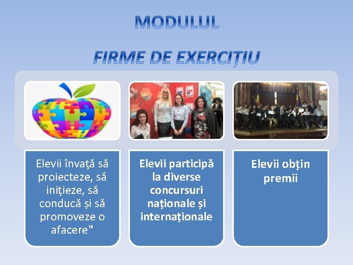 Elevii învaţă să proiecteze, să iniţieze, să conducă și să promoveze o afacere" Elevii Elevii învaţă să proiecteze, să iniţieze, să conducă și să promoveze o afacere" Elevii