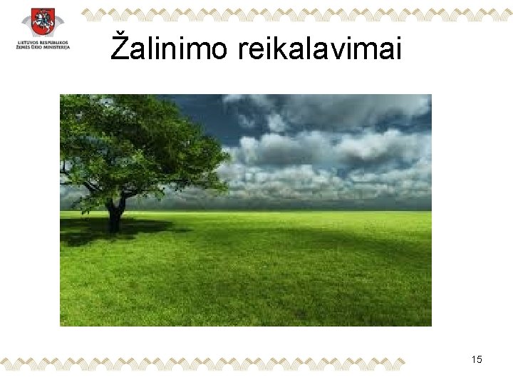 Žalinimo reikalavimai 15 