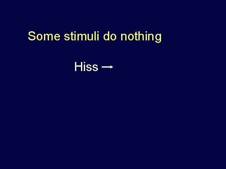 Some stimuli do nothing Hiss 