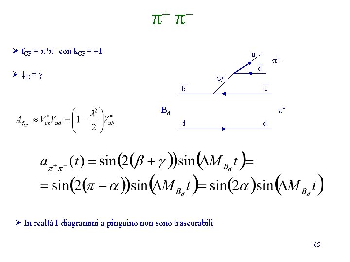 p+ pØ f. CP = p+p- con k. CP = +1 u p+ d p+ pØ f. CP = p+p- con k. CP = +1 u p+ d