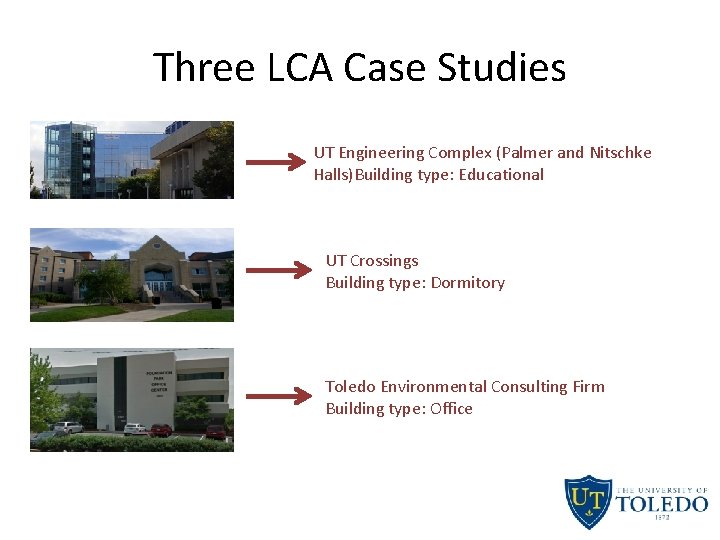 Three LCA Case Studies UT Engineering Complex (Palmer and Nitschke Halls)Building type: Educational UT