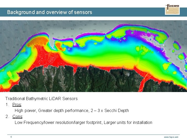 Background and overview of sensors Traditional Bathymetric Li. DAR Sensors 1. Pros: High power,