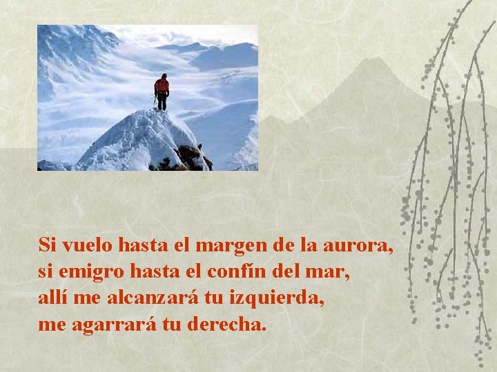 Si vuelo hasta el margen de la aurora, si emigro hasta el confín del