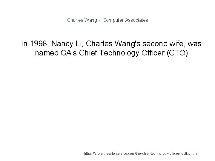 Charles Wang - Computer Associates 1 In 1998, Nancy Li, Charles Wang's second wife,