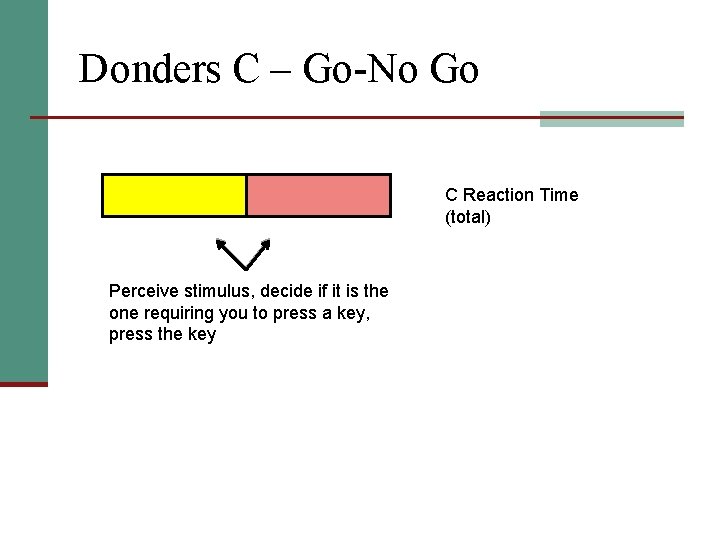 Donders C – Go-No Go C Reaction Time (total) Perceive stimulus, decide if it