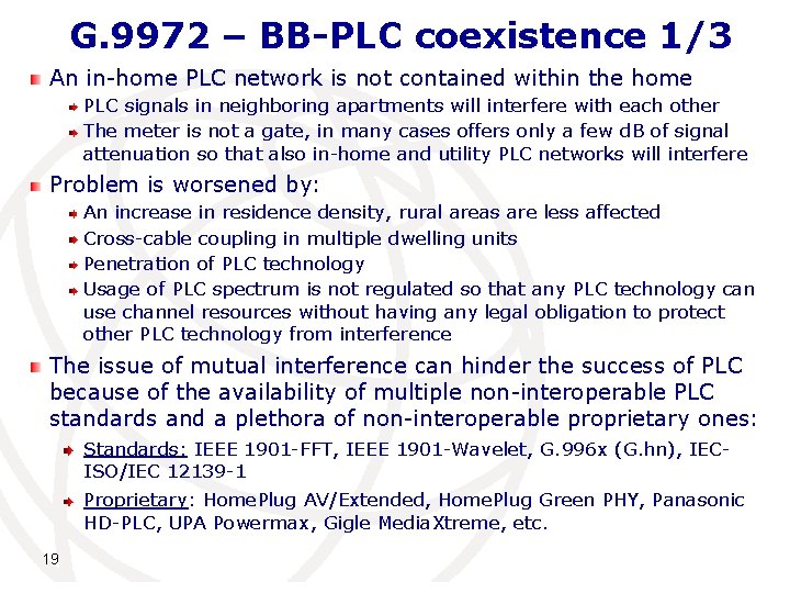 G. 9972 – BB-PLC coexistence 1/3 An in-home PLC network is not contained within