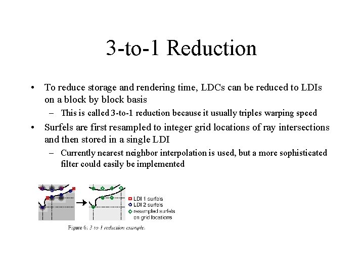 3 -to-1 Reduction • To reduce storage and rendering time, LDCs can be reduced