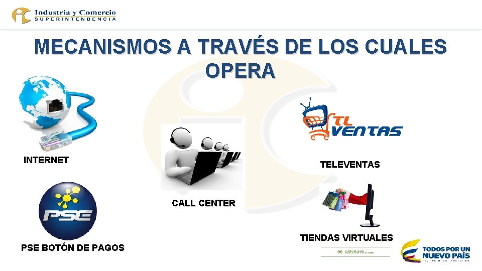 MECANISMOS A TRAVÉS DE LOS CUALES OPERA INTERNET TELEVENTAS CALL CENTER PSE BOTÓN DE