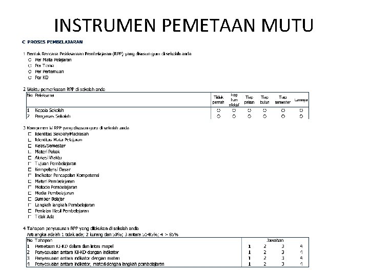 INSTRUMEN PEMETAAN MUTU 