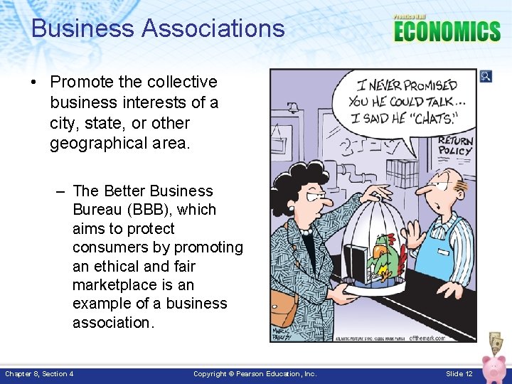 Chapter 8 Business Organizations Section 4 Objectives 1