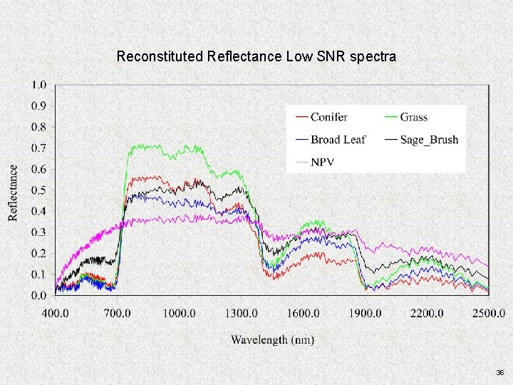 Reconstituted Reflectance Low SNR spectra 36 Reconstituted Reflectance Low SNR spectra 36
