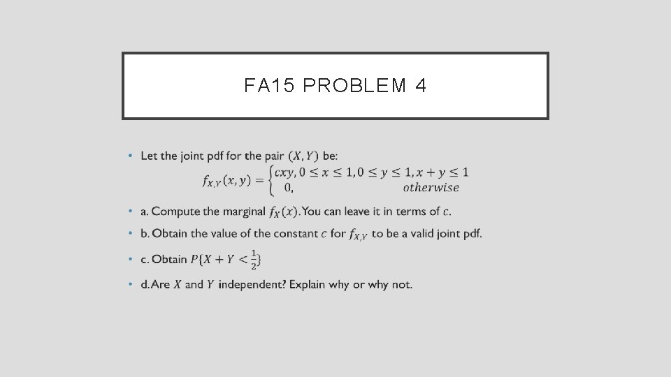 FA 15 PROBLEM 4 • 