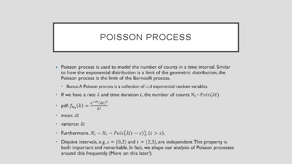 POISSON PROCESS • 